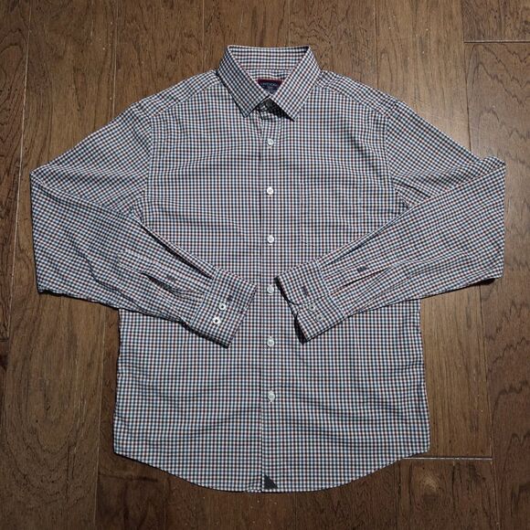 UNTUCKit Shirt Slim Fit Performance Long Sleeve Button Down Nylon Checked Small - Picture 1 of 9